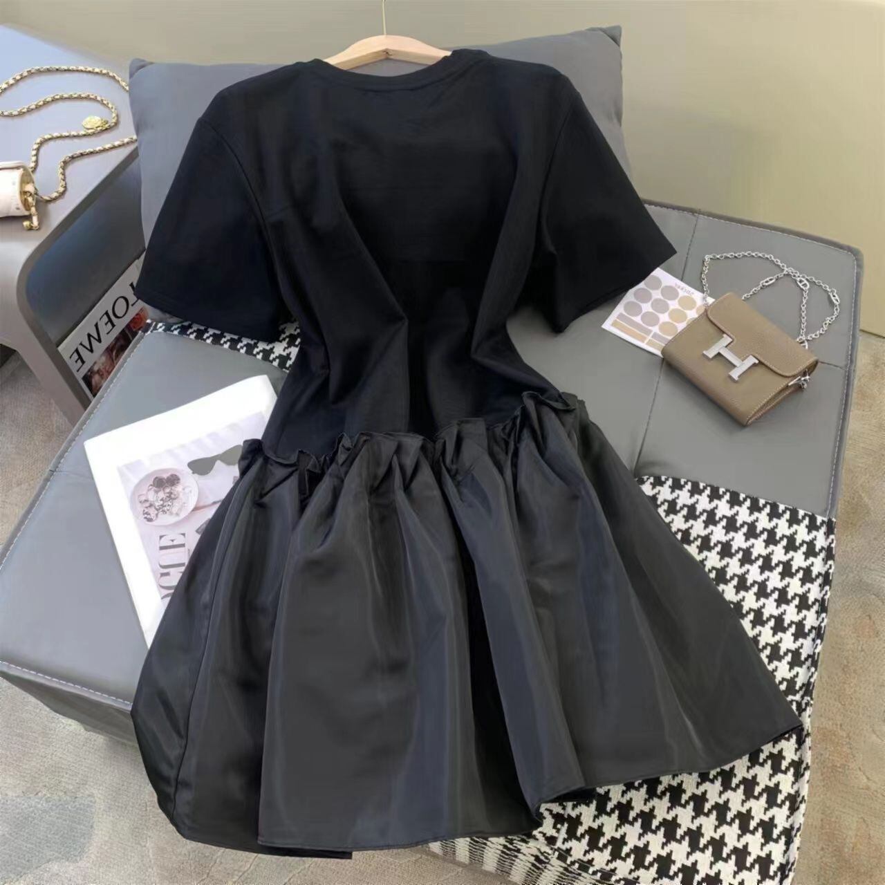 絶対欲しい ファッション リボン 切り替え ワンピースins-8294