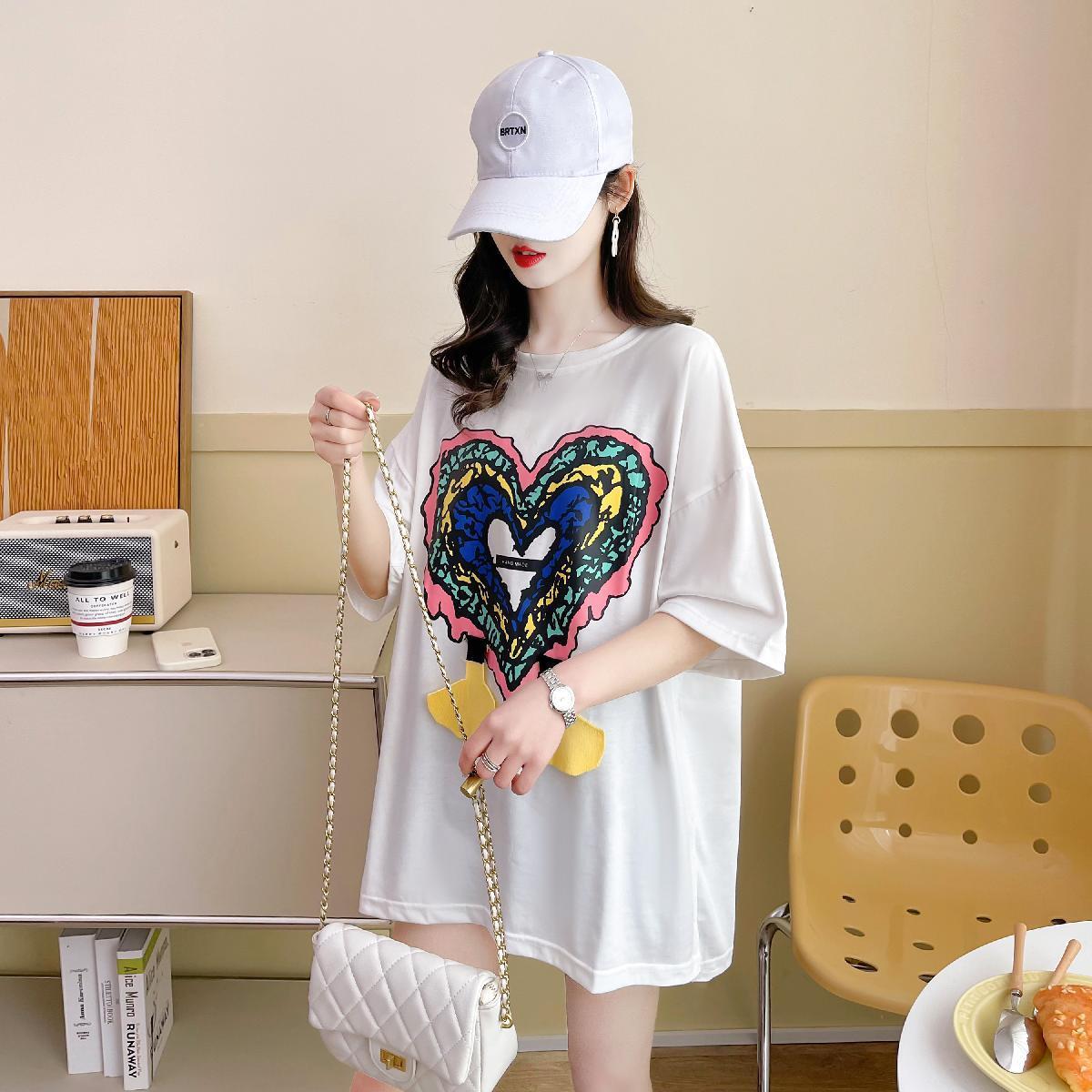 おすすめ カジュアル シンプル ゆったり 半袖Tシャツins-8136