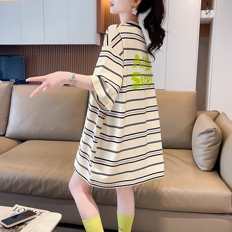 【半額！期間限定！！】大好評 ファッション シンプル 3色選択可 ストライプ柄 半袖Tシャツ カットソーins-8464