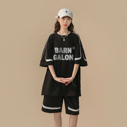 大好評 カジュアル ファッション ルーズ半袖Ｔシャツⅹパンツセットins-6539