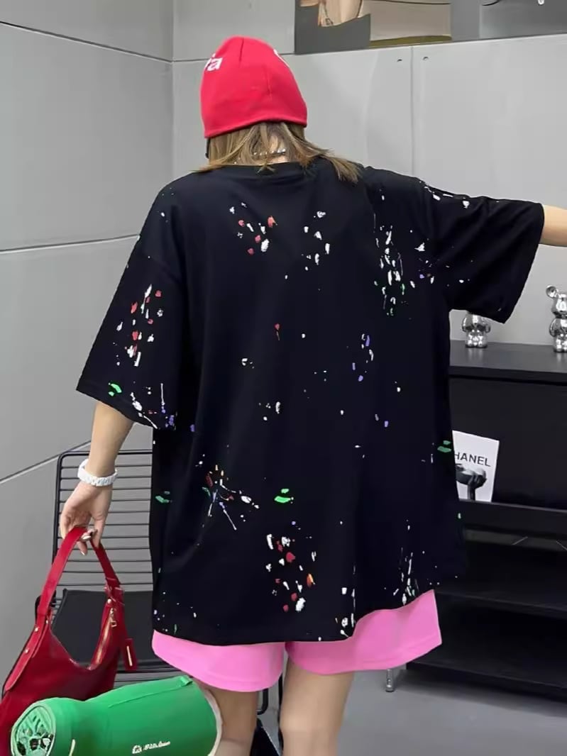 早い者勝ち  ファッション キュート ルーズ 落書き風　プリント半袖Tシャツ 全3色ins-4913