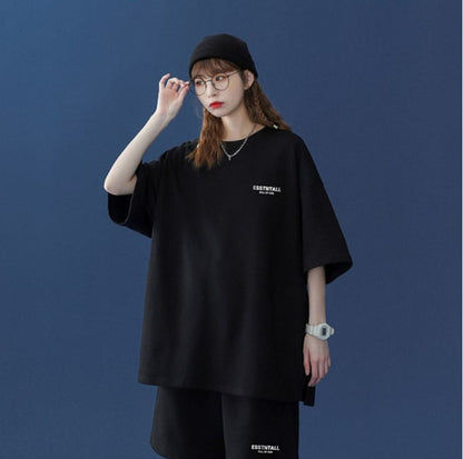 【半額セール】早い者勝ち 男女兼用 半袖Ｔシャツⅹパンツセット全4色ins-6549