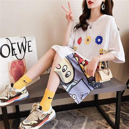 大人気ロング丈Tシャツワンピース     2色  ins-1160