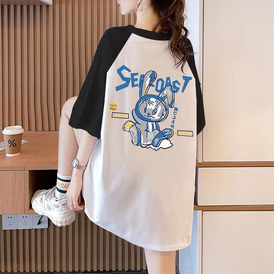 定番シンプル 4色選択可 プリント  Tシャツ カットソーins-8274