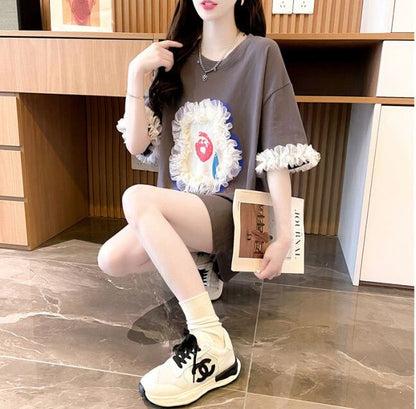 新作 個性的なデザイン 好感度満載 ラウンドネック  Tシャツ カットソーins-8405