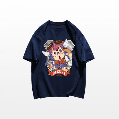 新商品 カジュアル ゆったり プリント 5色 半袖Tシャツins-8239