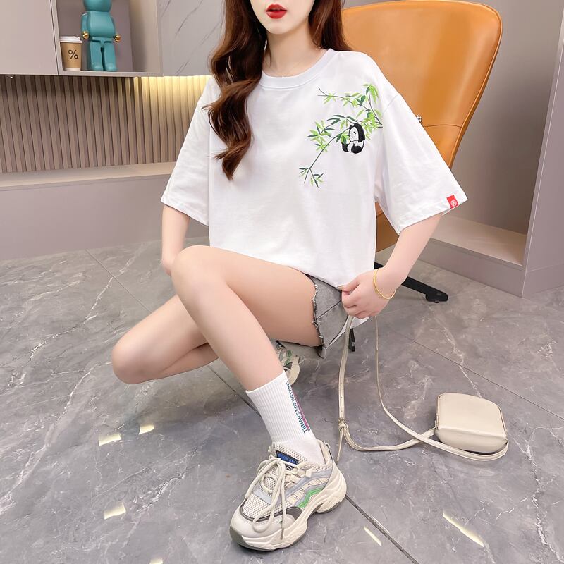 新商品 上質 カジュアル 刺繍 半袖Tシャツ カットソーins-8219