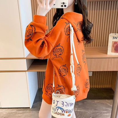 【店舗販促品】 美人度アップ プリント パーカー  全3色ins-4938