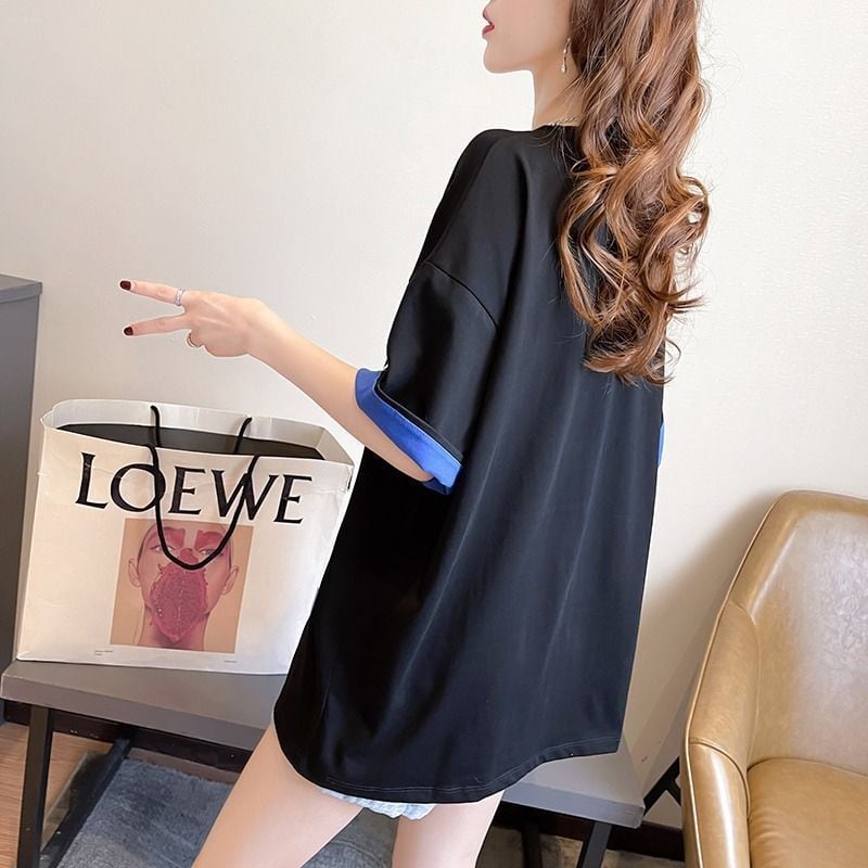 売り切れ必至 キュート スウィート ゆったり ダイヤモンド 半袖Tシャツins-8122