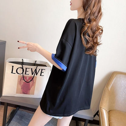 売り切れ必至 キュート スウィート ゆったり ダイヤモンド 半袖Tシャツins-8122