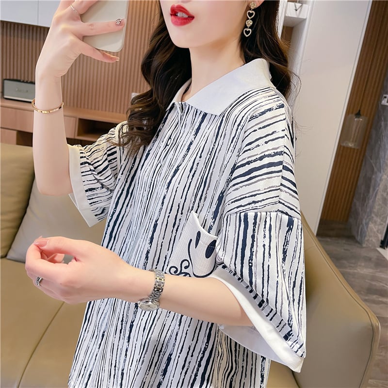 絶対流行 カジュアル プリント ゆったりトップス 半袖Tシャツ 全2色ins-8314
