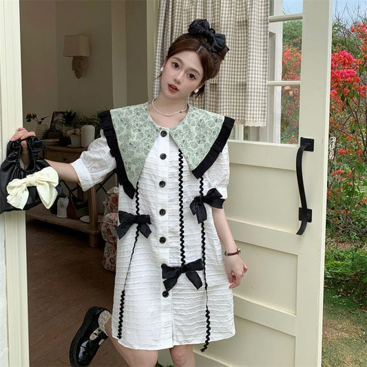 新商品 美人度アップ上質 スウィート 切り替え ワンピースins-8363