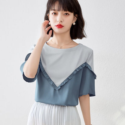 【半額！期間限定！！】 定番シンプル ファッション 上質 シフォン 半袖ins-6595
