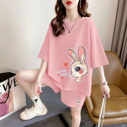 今季マストバイ 大人可愛い ルーズ  半袖Ｔシャツⅹパンツセット全3色 ins-8202