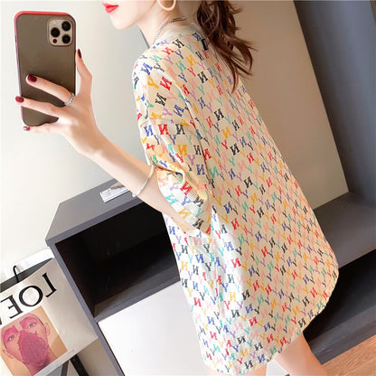 【半額！期間限定！！】新作 カジュアル プリント ラウンドネック  半袖Tシャツ カットソーins-8427