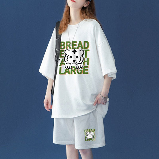 大人可愛い ルーズ  半袖Ｔシャツⅹパンツセット全5色 男女兼用ins-6555