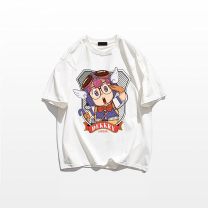 新商品 カジュアル ゆったり プリント 5色 半袖Tシャツins-8239