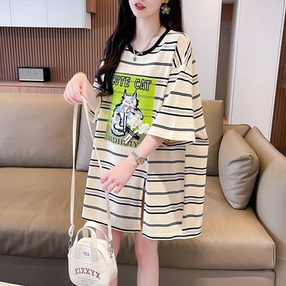 【半額！期間限定！！】大好評 ファッション シンプル 3色選択可 ストライプ柄 半袖Tシャツ カットソーins-8464