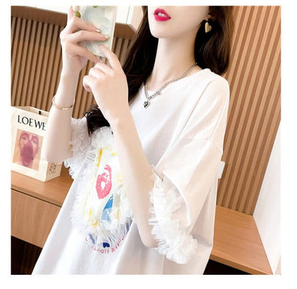新作 個性的なデザイン 好感度満載 ラウンドネック  Tシャツ カットソーins-8405