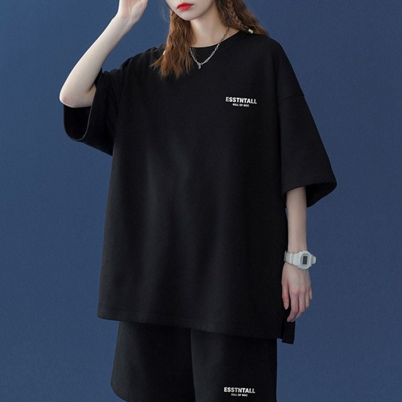 【半額セール】早い者勝ち 男女兼用 半袖Ｔシャツⅹパンツセット全4色ins-6549