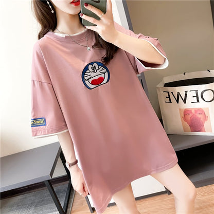 好感度満載 ラウンドネック プリント Tシャツ カットソー全3色ins-8223