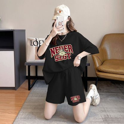 売り切れ必至 カジュアル プリント 半袖Ｔシャツⅹパンツセット全2色 ins-8549