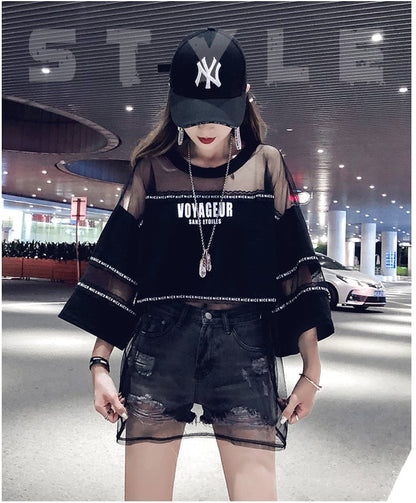 話題沸騰中 アバンギャルド レイヤード風 プリントTシャツ ゆったり半袖ins-8102