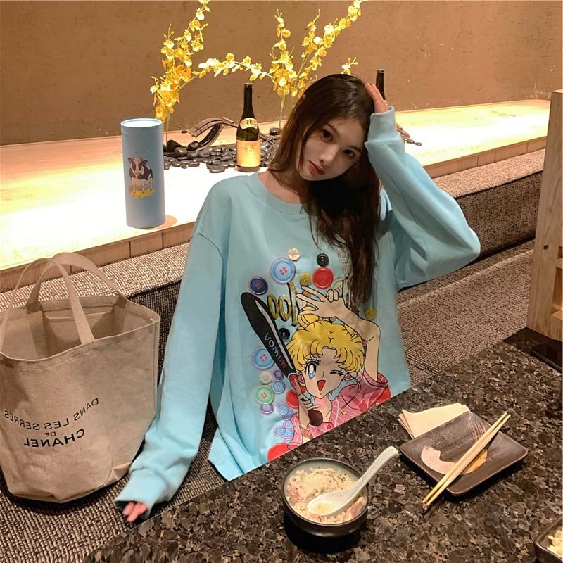 好感度UP  ファッション キュート ルーズ スウェット ins-6387