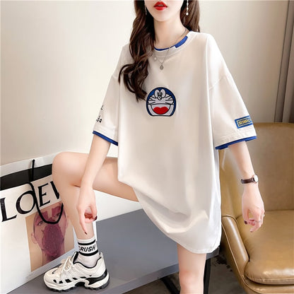 好感度満載 ラウンドネック プリント Tシャツ カットソー全3色ins-8223