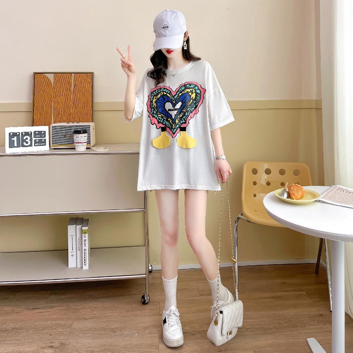 おすすめ カジュアル シンプル ゆったり 半袖Tシャツins-8136