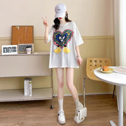 おすすめ カジュアル シンプル ゆったり 半袖Tシャツins-8136