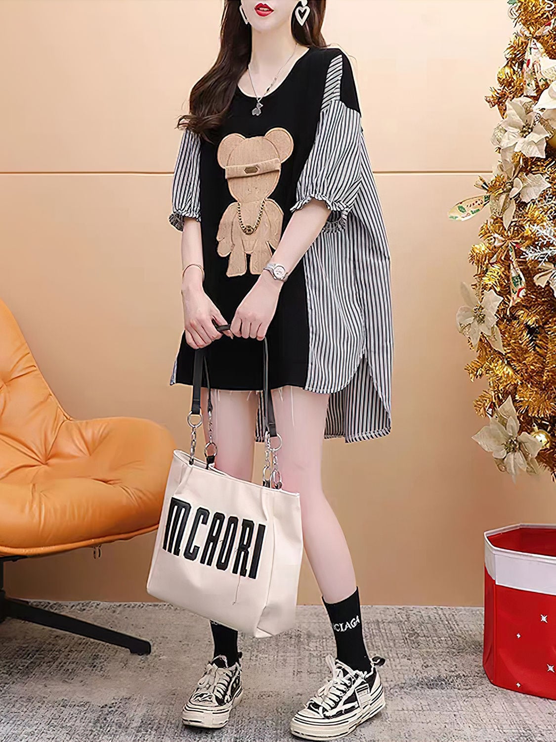 美人度アップ ファッションルーズ カットソーins-6568