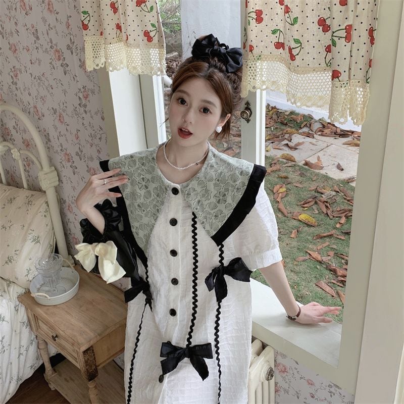 新商品 美人度アップ上質 スウィート 切り替え ワンピースins-8363