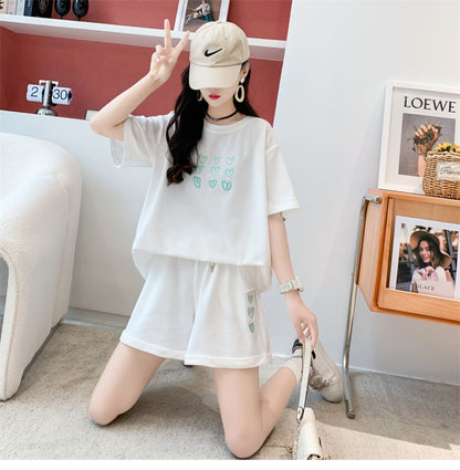 売り切れ必至  上質 カジュアル ルーズ  半袖Ｔシャツⅹパンツセット全3色 ins-8234