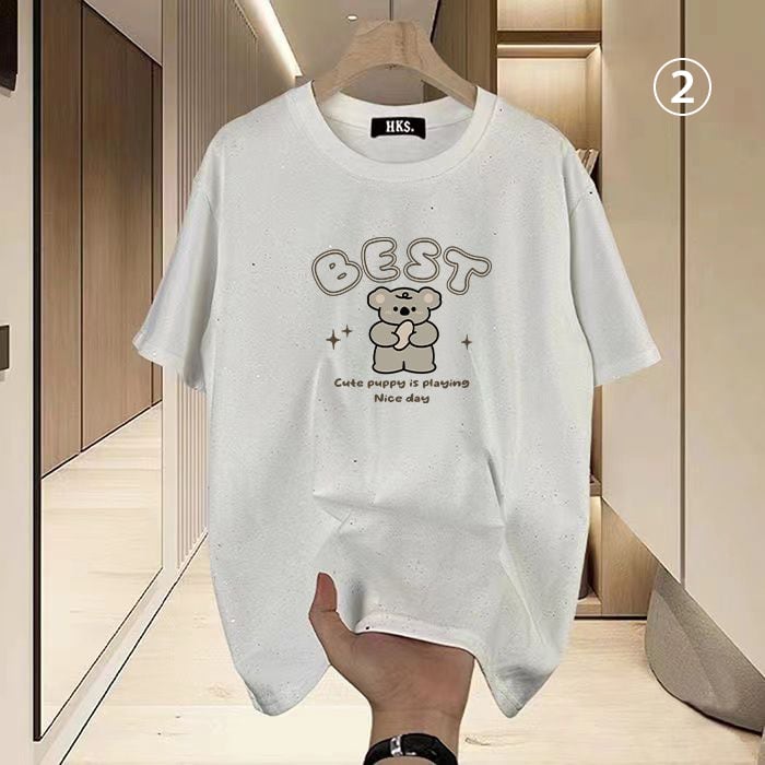新商品 カジュアル プリント 選べるデザイン4種類 全2色 Tシャツ カットソーins-8585