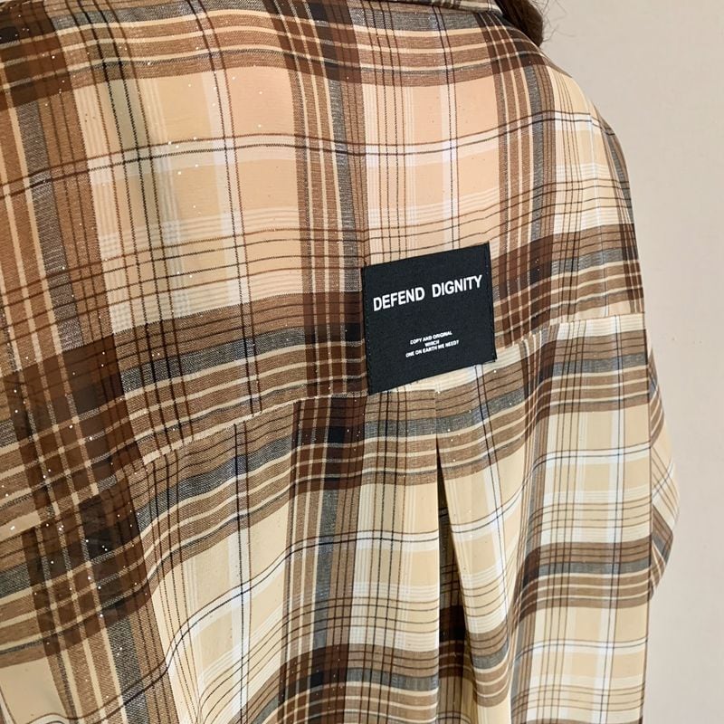 定番シンプル チェック柄 透け感 日焼け対策 全3色 シャツ ins-8544