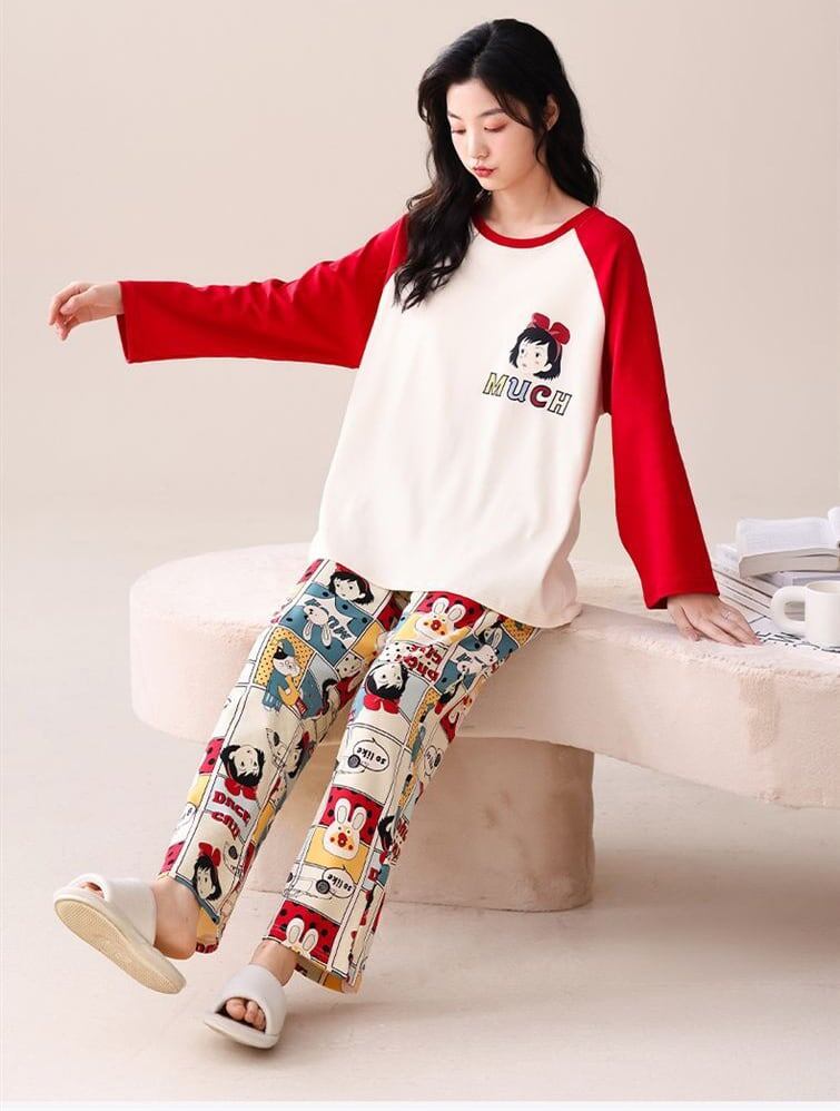新商品 四季節兼用 トップス+パンツセット パジャマins-8016