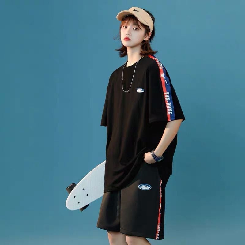 今季マストバイ カジュアル  ルーズ  半袖Ｔシャツⅹパンツセット全2色ins-8197