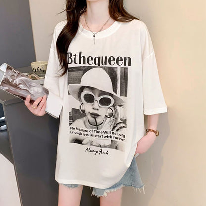 話題沸騰中 アバンギャルド レース 切り替え ホットダイヤモンド 3色選択 半袖Tシャツins-8547