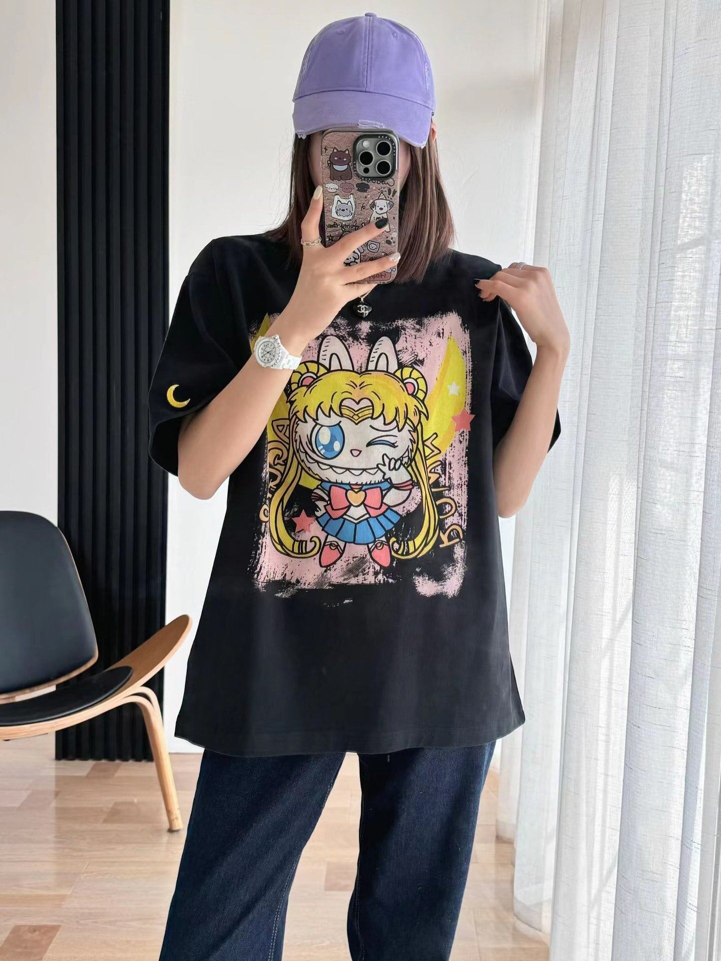 今季も大流行 刺ロゴ ゆったり ユニセックス 全3色 半袖 Tシャツ  ins-4852