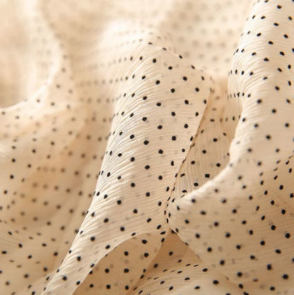 大好評 エレガント シフォン ドット柄 半袖ワンピースins-8419