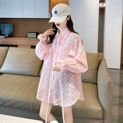 定番シンプル UV対策合わせやすい カジュアル ゆったりシャツ 全3色ins-8370
