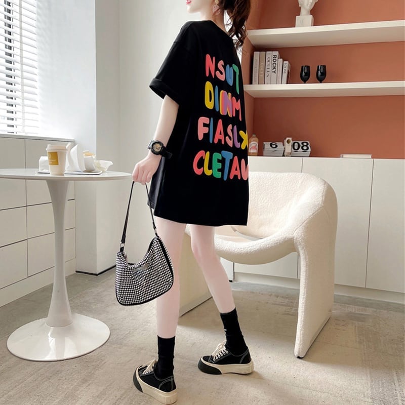 オシャレ度満点 一目惚れ アルファベット Tシャツ カットソーins-3071