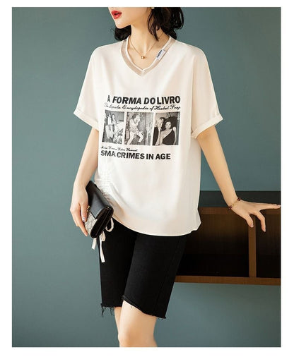 話題沸騰中 着回し力抜群 ファッション プリント 2色選択 半袖Tシャツins-8621