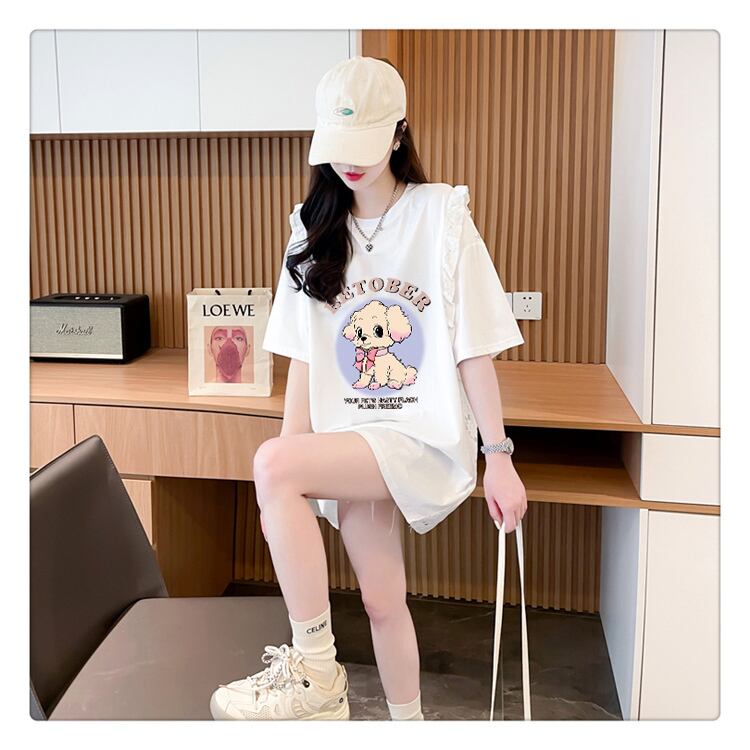 今季マストバイ 可 レース 透かし彫り 切り替え 2色選択 Tシャツ カットソーins-8493