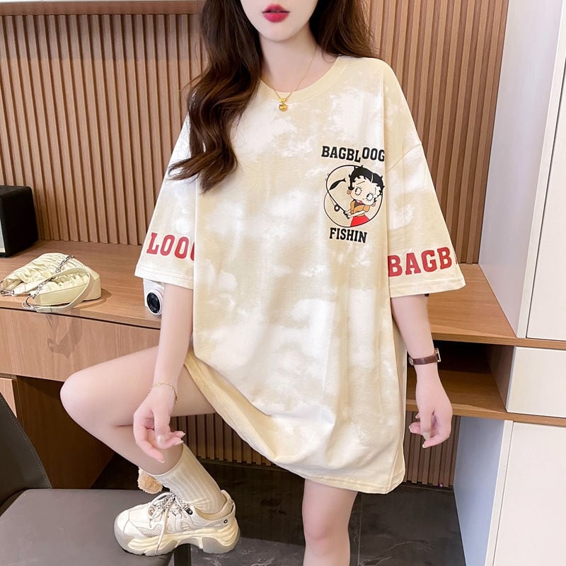 超人気 ロゴ プリント  ゆったり 3色 半袖Tシャツins-8348