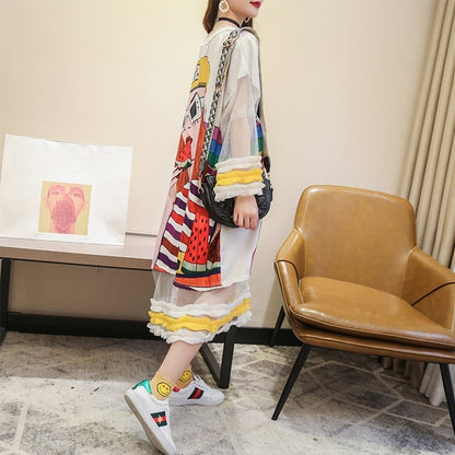 【ランキング上位】プリント お洒落 可愛い 着心地良い ロングTシャツワンピース　　ins-887