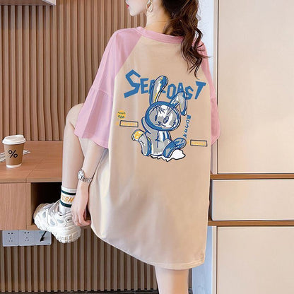 定番シンプル 4色選択可 プリント  Tシャツ カットソーins-8274