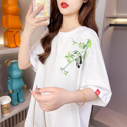 新商品 上質 カジュアル 刺繍 半袖Tシャツ カットソーins-8219