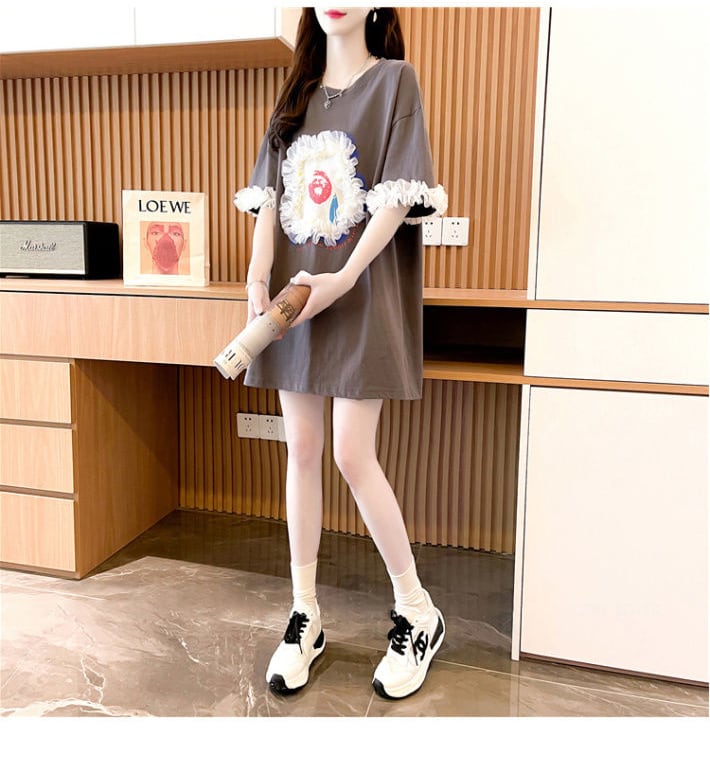 新作 個性的なデザイン 好感度満載 ラウンドネック  Tシャツ カットソーins-8405